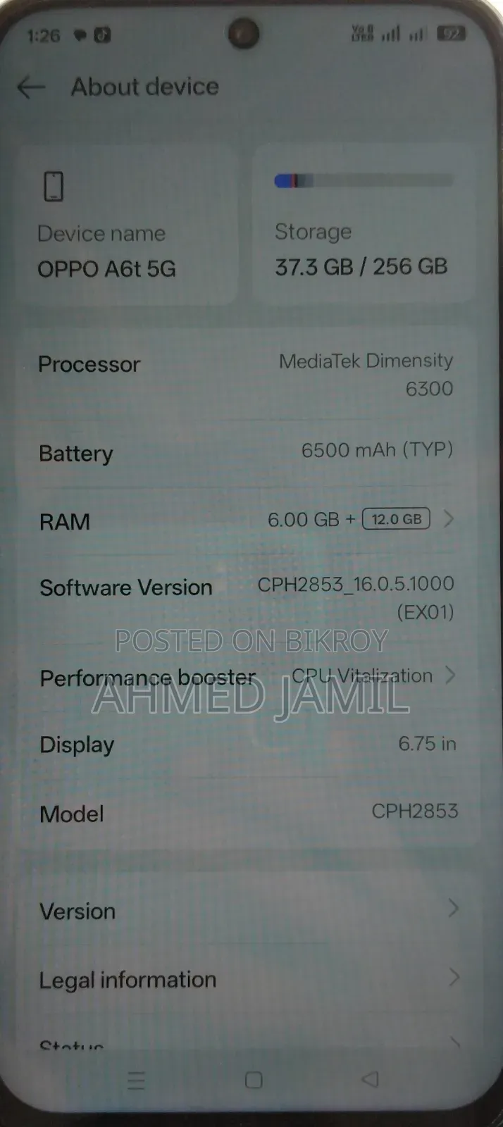 Oppo A93S 5G 256 GB Black