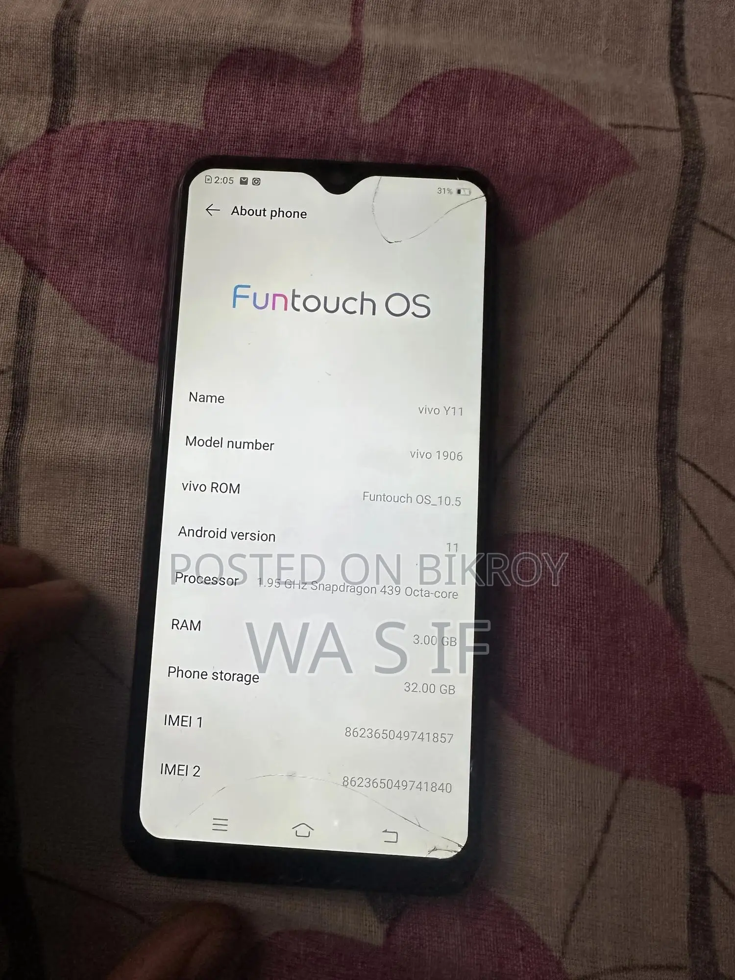 Vivo Y11 32 GB Black