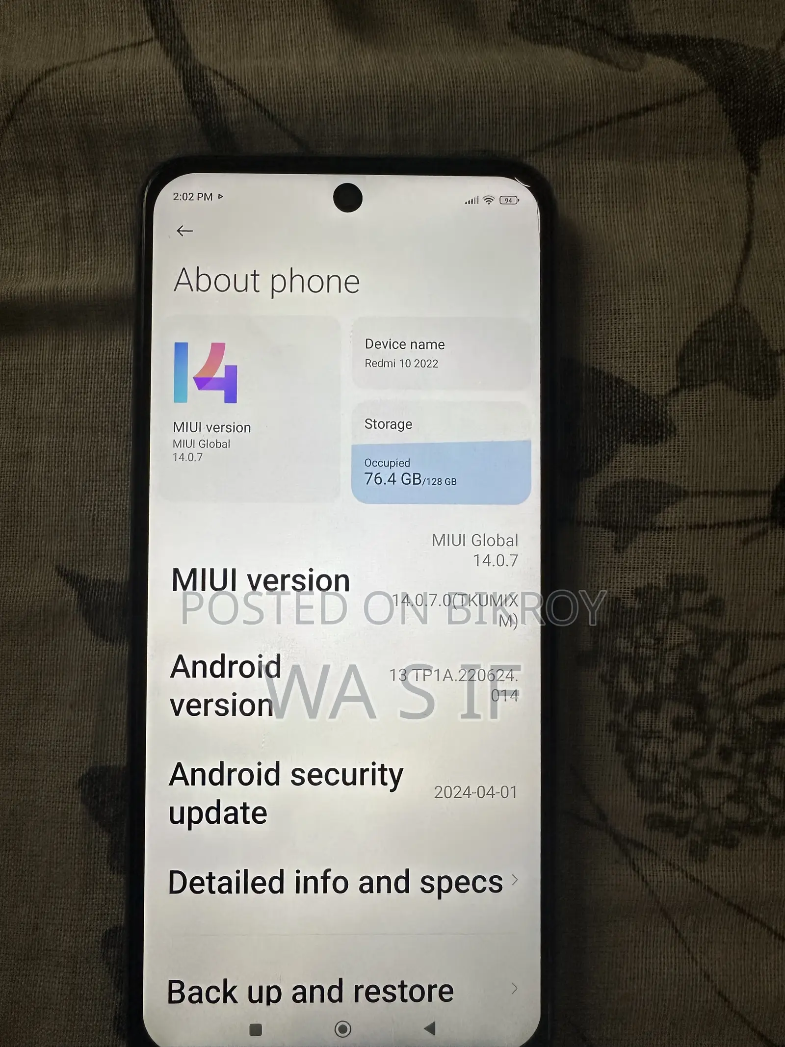 Xiaomi Redmi Note 10 128 GB Blue