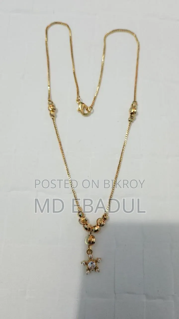 💥Chain Necklace With Jhumka Style Pendant and Stone Drop for Women