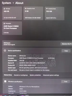 Desktop Computer Msi 32gb Amd Ryzen 9 SSD 500gb