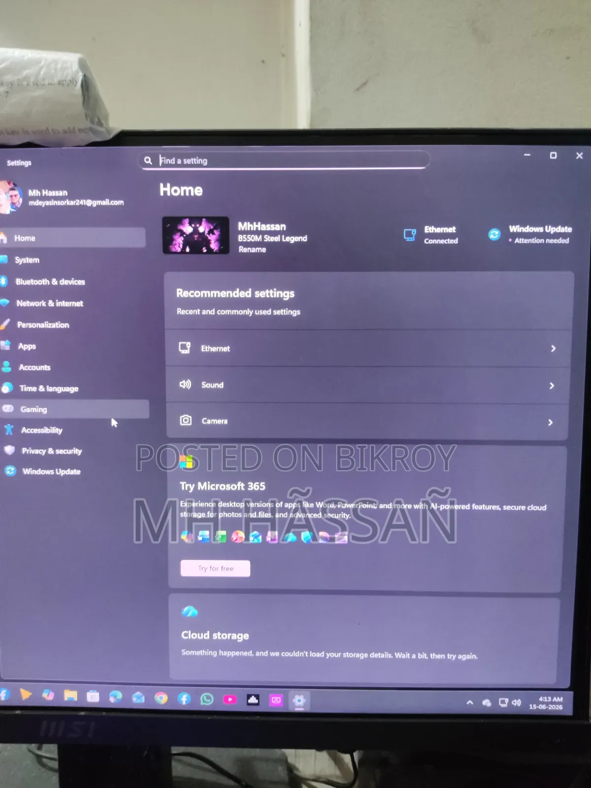 Desktop Computer Msi 32gb Amd Ryzen 9 SSD 500gb
