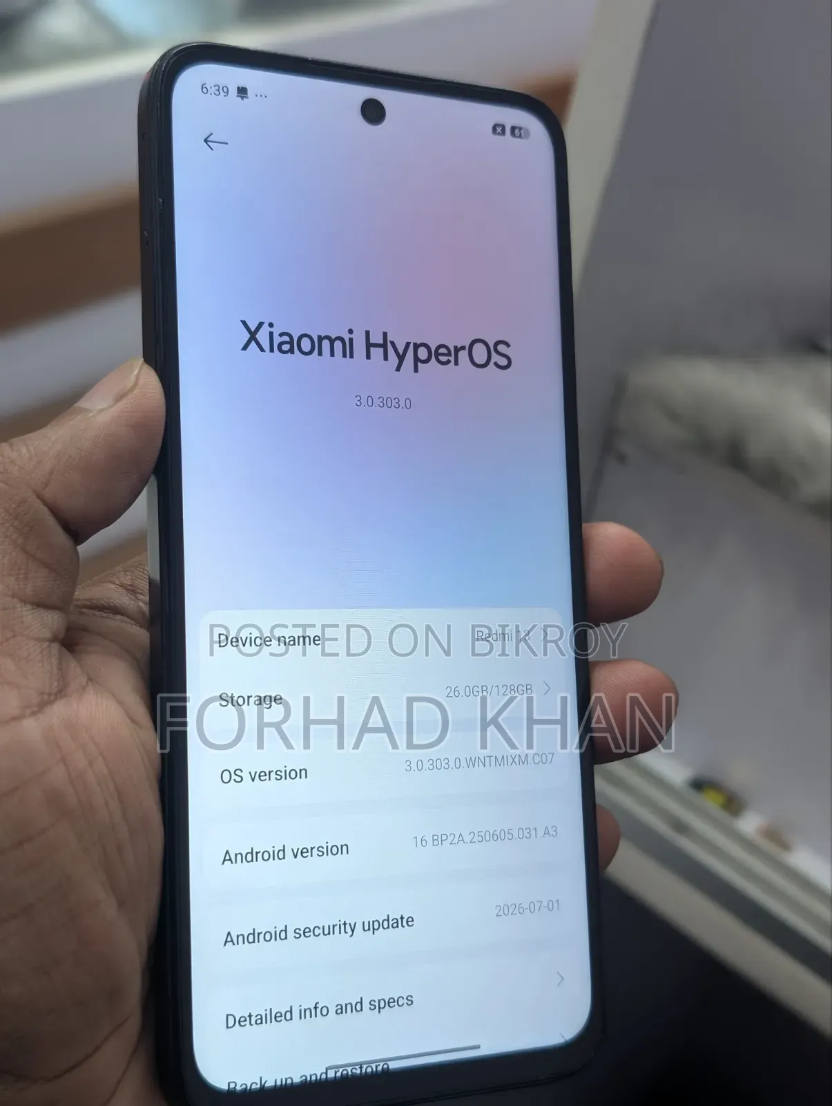 শাওমি রেডমি ১৩ ১২৮ জিবি ব্ল্যাক