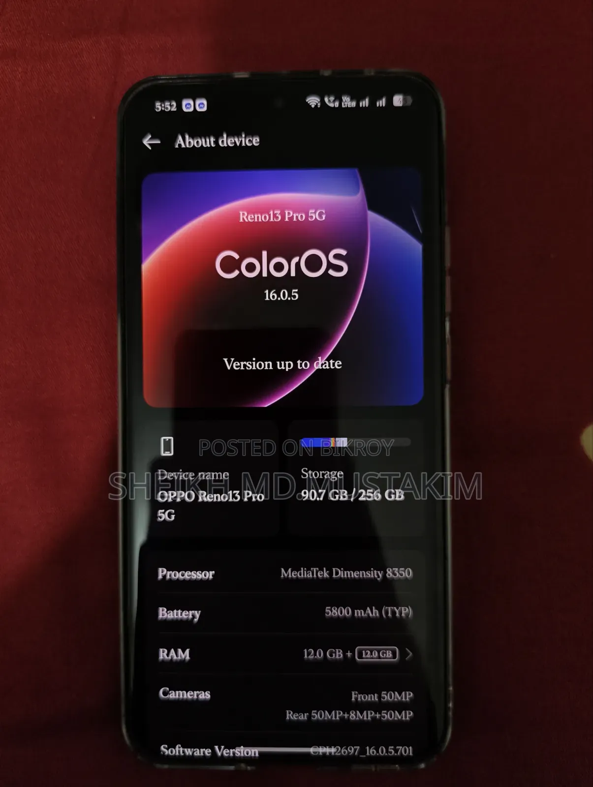New Oppo Reno13 Pro 12 GB Black