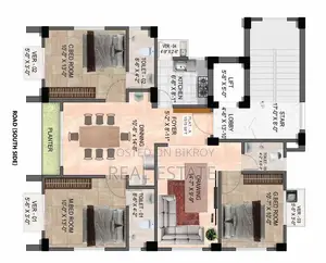 1575 Sft South Facing Flat Sale at Bashundhara R/a