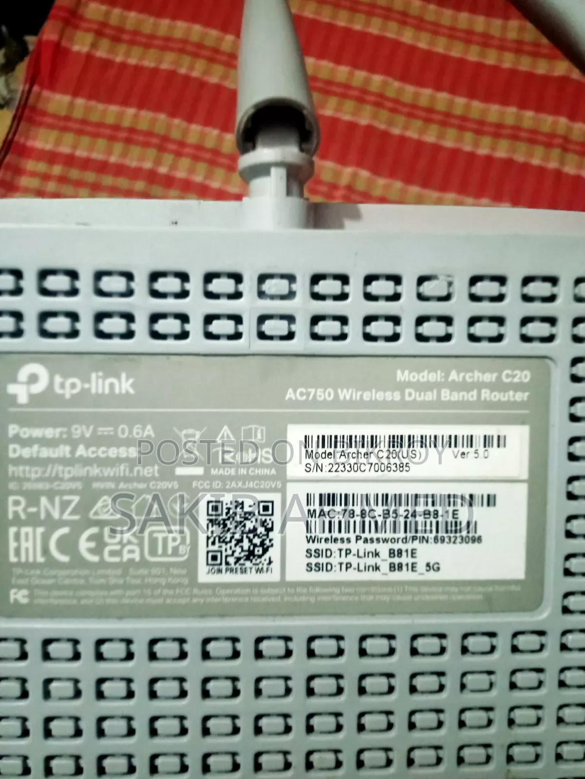 Tp Link Archer C20 AC750.