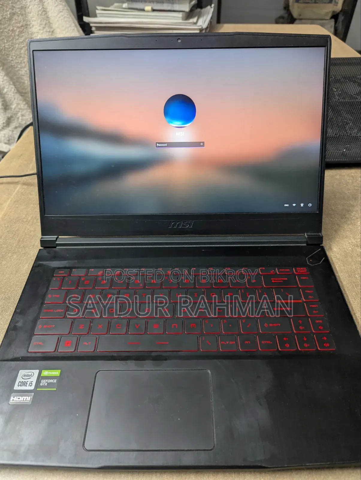 Laptop MSI GF63 8GB Intel Core i5 HDD+SSD 1TB
