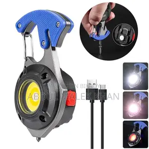 Multi-function LED Keychain Lights USB Charging Mini Screwdriver Hamme