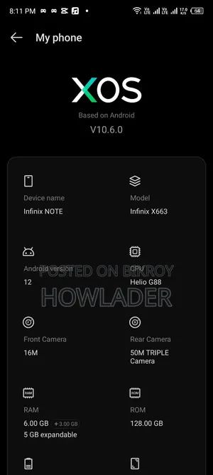 Infinix Hot Note (x551) 16 GB Black