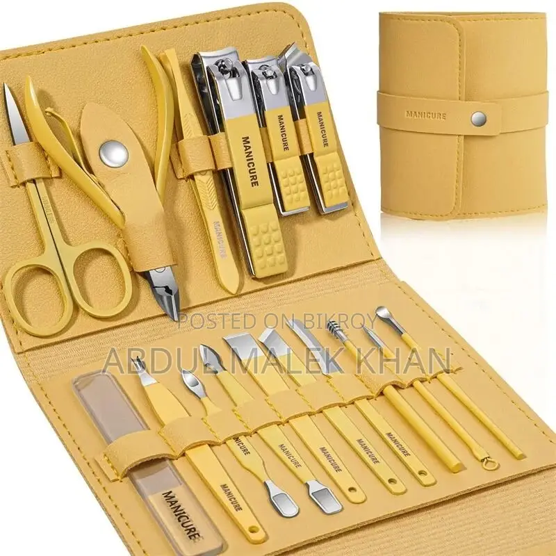 16 Pcs Manicure Set Stainless Steel Nail Clippers Kit & Pedicure