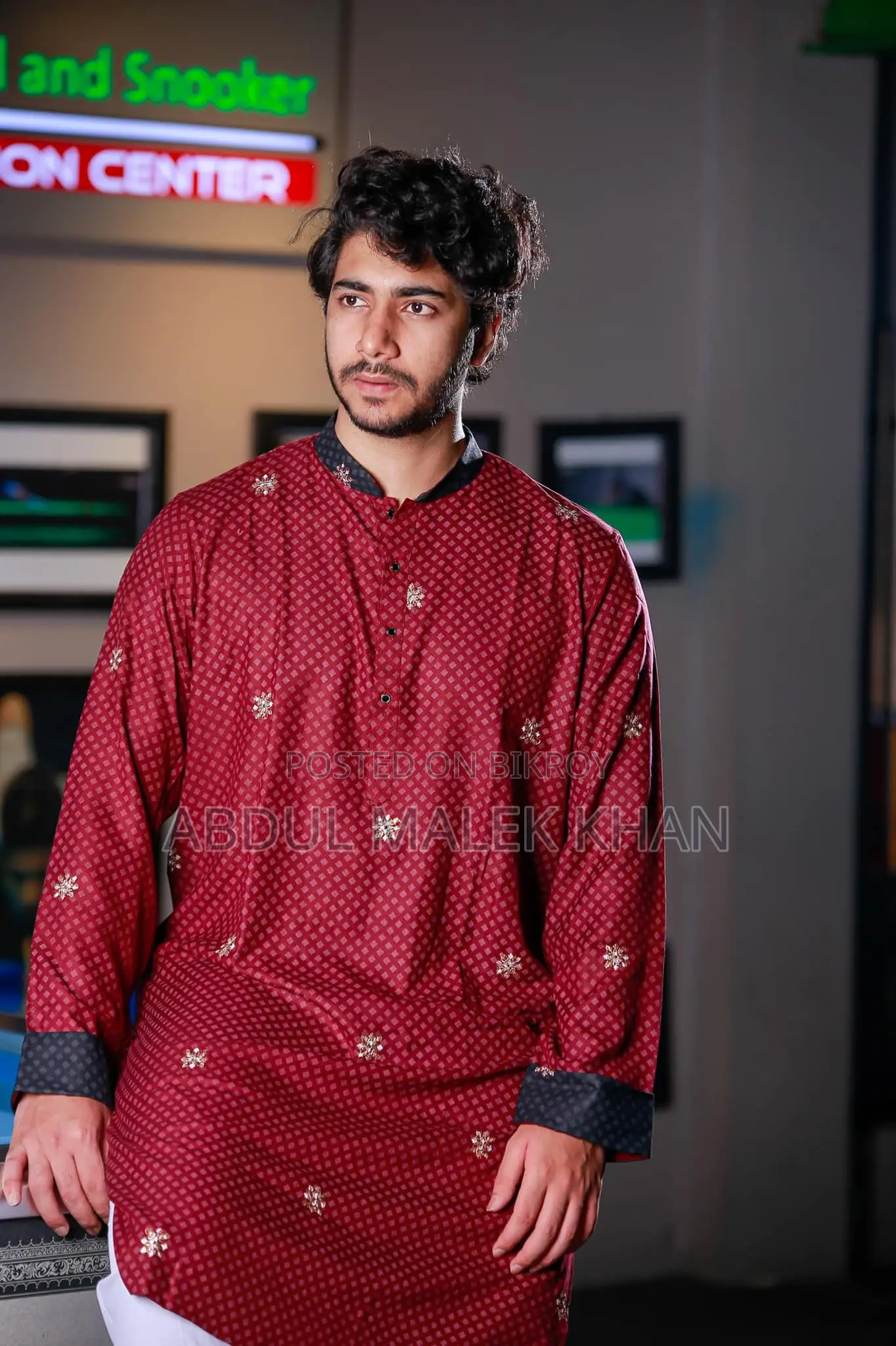 Premium Quality Red Color Semi Long Panjabi. Regular Fit Premium Panja