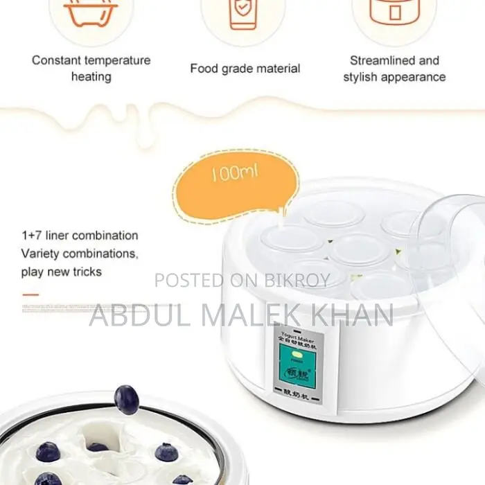 1.5L Electric Yogurt Maker (Doi Maker), Automatic Multifunction Yogurt Machine and Stainless Steel Liner, Constant Temperature Heating, for Making Fresh, Healthy Homemade Desserts