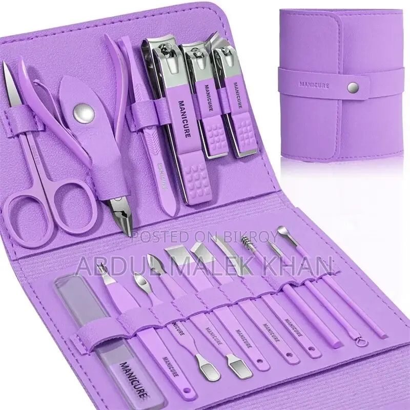 16 Pcs Manicure Set Stainless Steel Nail Clippers Kit & Pedicure