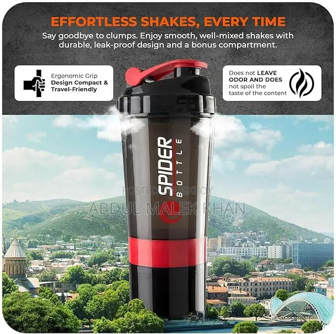 Active 100 Protein Shaker Bottle 500ml With Extra Compartment - Gym Sh