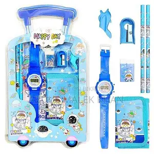 7 Pcs Stationery Set Toy for Kids - School Supply Kit with Pencil, Era