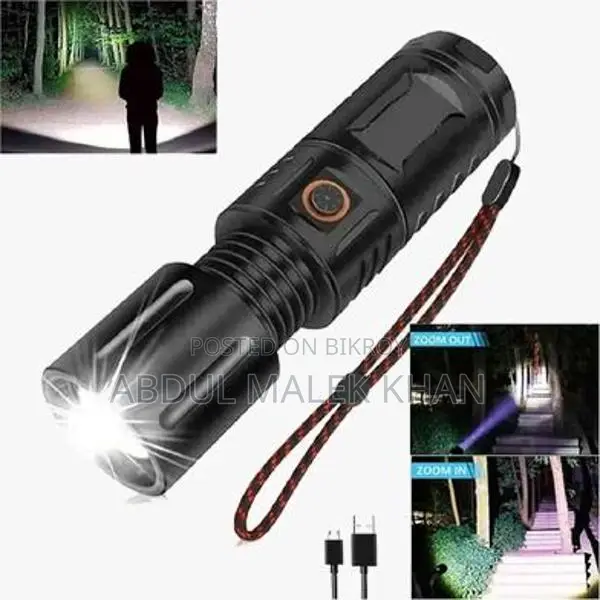 HIGH POWERED MULTI PURPOSE Zoomable Strong Light T40 LED Flashlight US