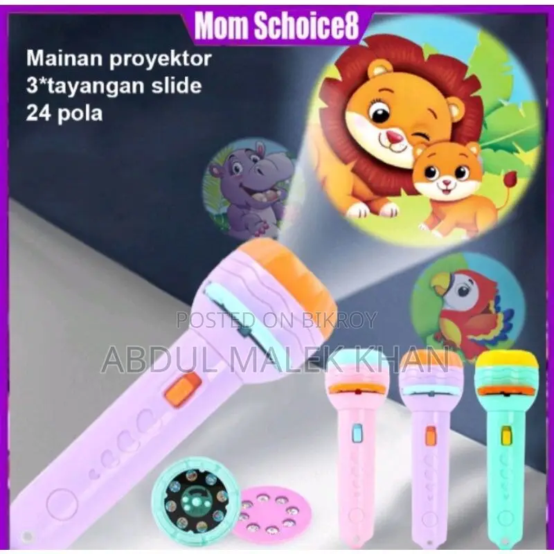 Mini Projector Torch Kids Flashlight Story book Educational Light-up Toy