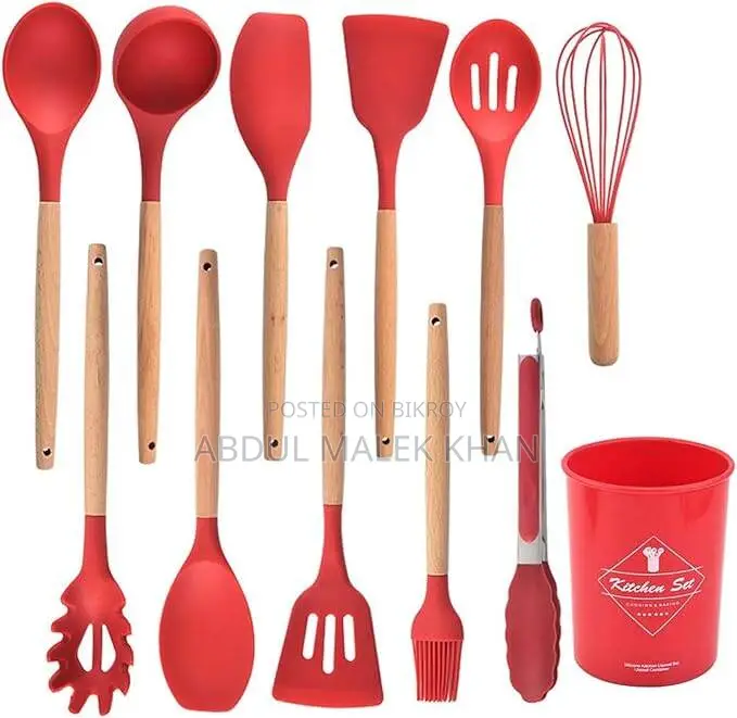 Spoon Set 12-Piece Silicone Kitchen Cooking Utensils Set