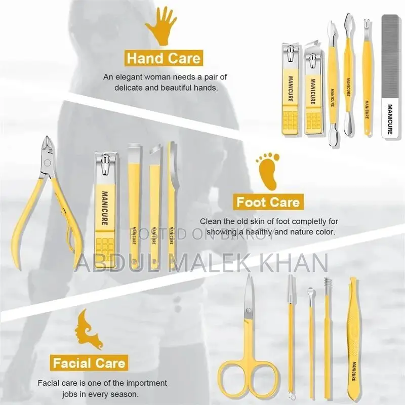 16 Pcs Manicure Set Stainless Steel Nail Clippers Kit & Pedicure