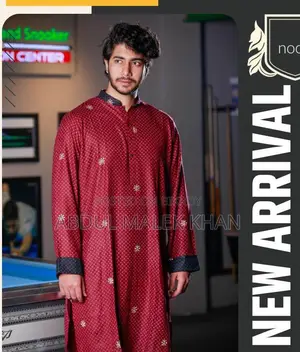 Premium Quality Red Color Semi Long Panjabi. Regular Fit Premium Panja