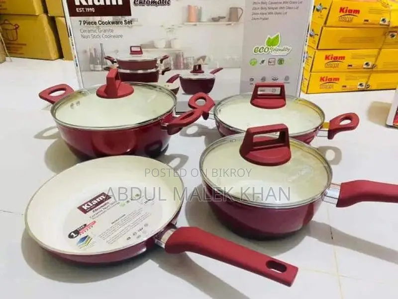 Kiam 7 Piece Ceramic Coating Granite Non Stick Cookware Set (Induction