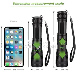5000 Lumen Rechargeable Tactical Flashlight,XHP50 LED for Hiking Hunti