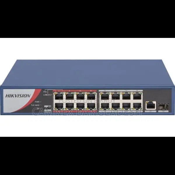 Hikvision 16 Port Fast Ethernet Unmanaged POE Switch DS-3E0318P-E/M(B)