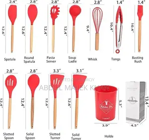 Spoon Set 12-Piece Silicone Kitchen Cooking Utensils Set