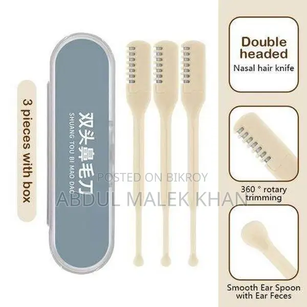 3pcs Manual Nose Hair Trimmer Double Head Nostril Cleaning Safety Prot