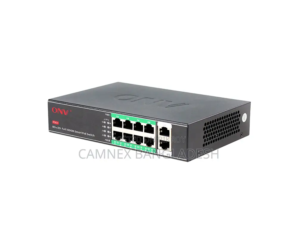 ONV-H3108P 10-Port Gigabit Unmanaged PoE Switch (8 PoE + 2 Uplink)