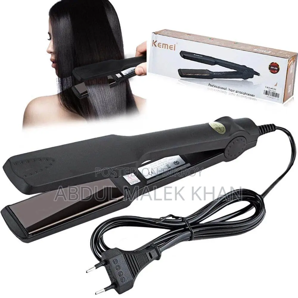 Kemei Km-329 Professional Electronic Hair Straightener (Black) - Hair 
