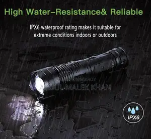 5000 Lumen Rechargeable Tactical Flashlight,XHP50 LED for Hiking Hunti