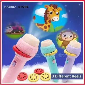 Mini Projector Torch Kids Flashlight Story book Educational Light-up Toy