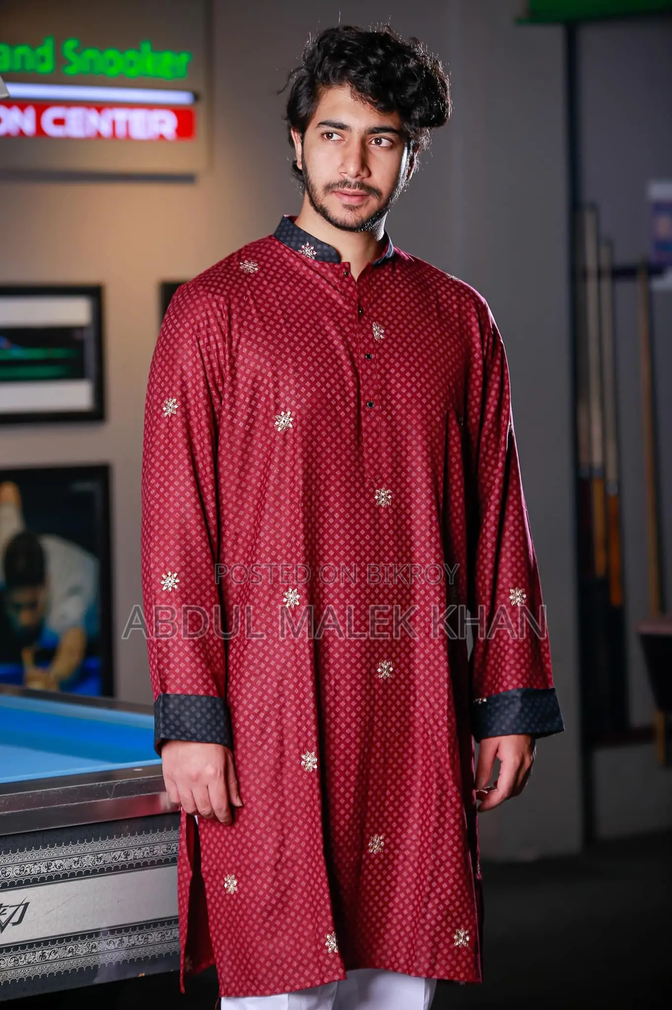 Premium Quality Red Color Semi Long Panjabi. Regular Fit Premium Panja