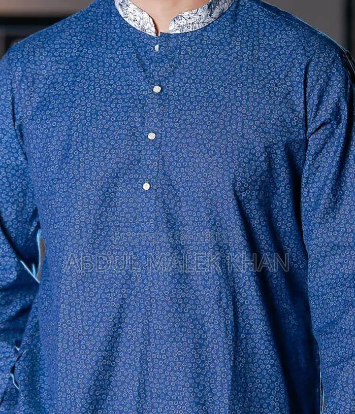 Premium Quality Mid Blue Color Semi Long Panjabi