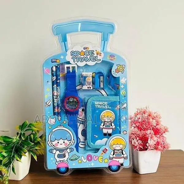 7 Pcs Stationery Set Toy for Kids - School Supply Kit with Pencil, Era