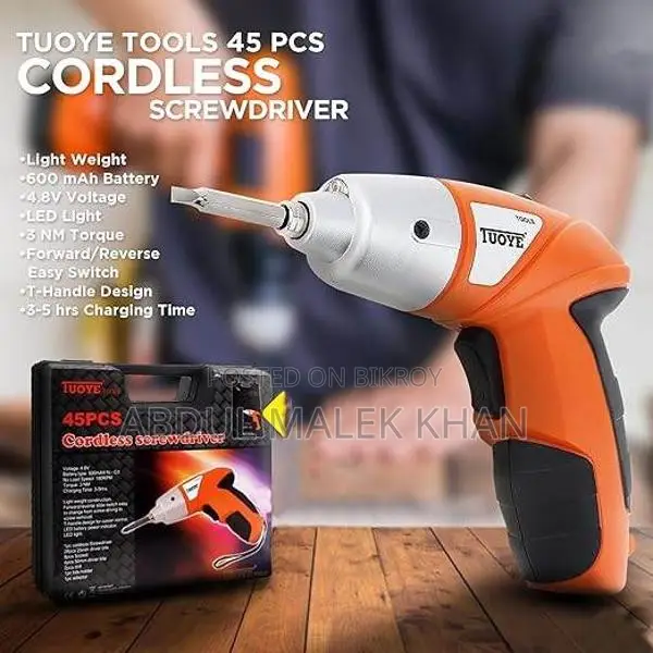 Cordless Power Screwdriver Kit Rechargeable Electric 45pcs Cordless Dr