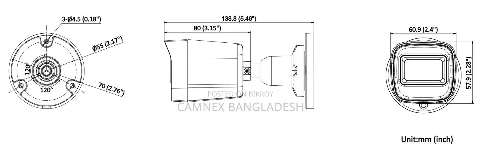 হিকভিশন হাইলুক আইপিসি-বি১২১এইচ-সি (৪মিমি) (২.০এমপি) বুলেট আইপি ক্যামেরা