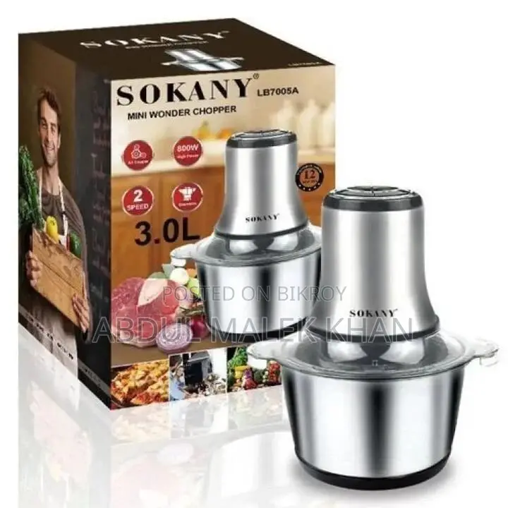 Sokany 800w 2 Speed 3L Multifunction Electric Meat Grinder Food 304 Stainless Steel Mincer