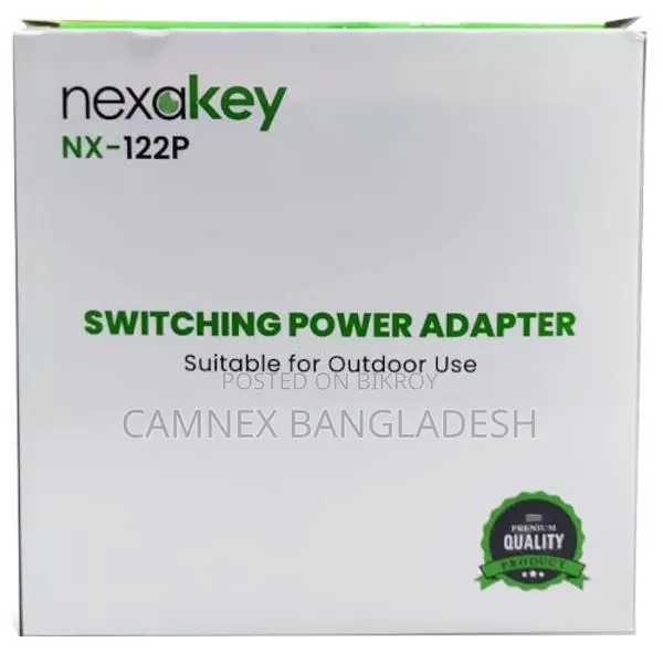 NexaKey NX-122 12V/2A Waterproof DC Power Adapter for CC Camera