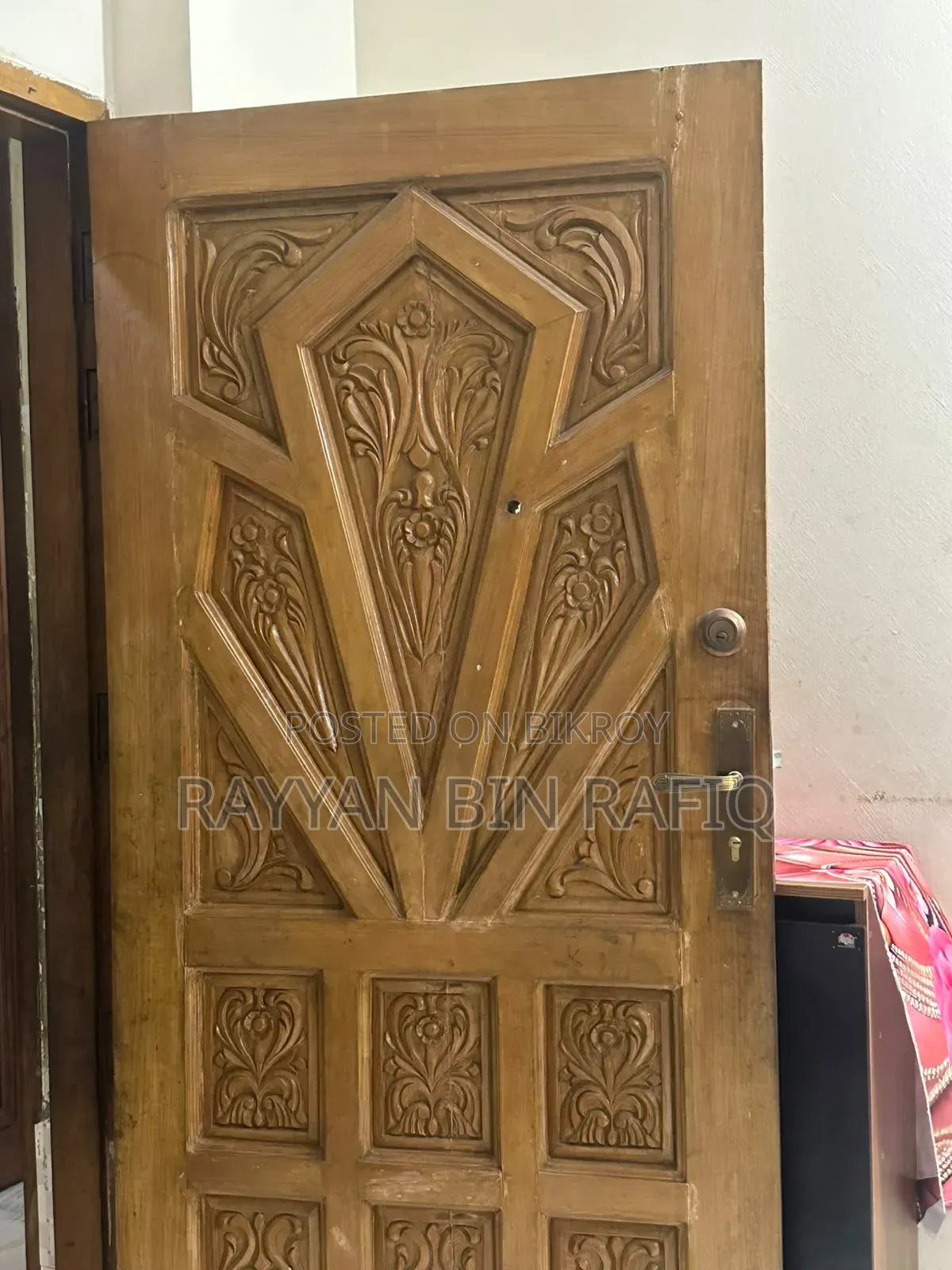 শেগুন কাঠের দরজা চৌকাঠ সহ (সেকেন্ড হ্যান্ড)
