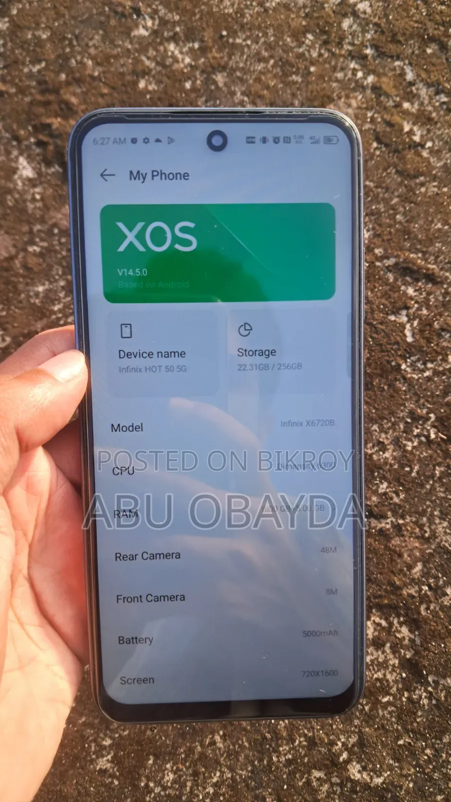 ইনফিনিক্স হট ৫০ ২৫৬ জিবি ব্ল্যাক