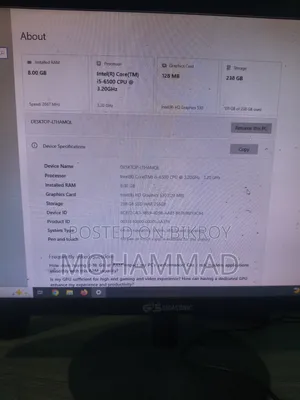 Desktop Computer Gigabyte GB-BACE-3000 8GB Intel Core I5 SSD 256GB