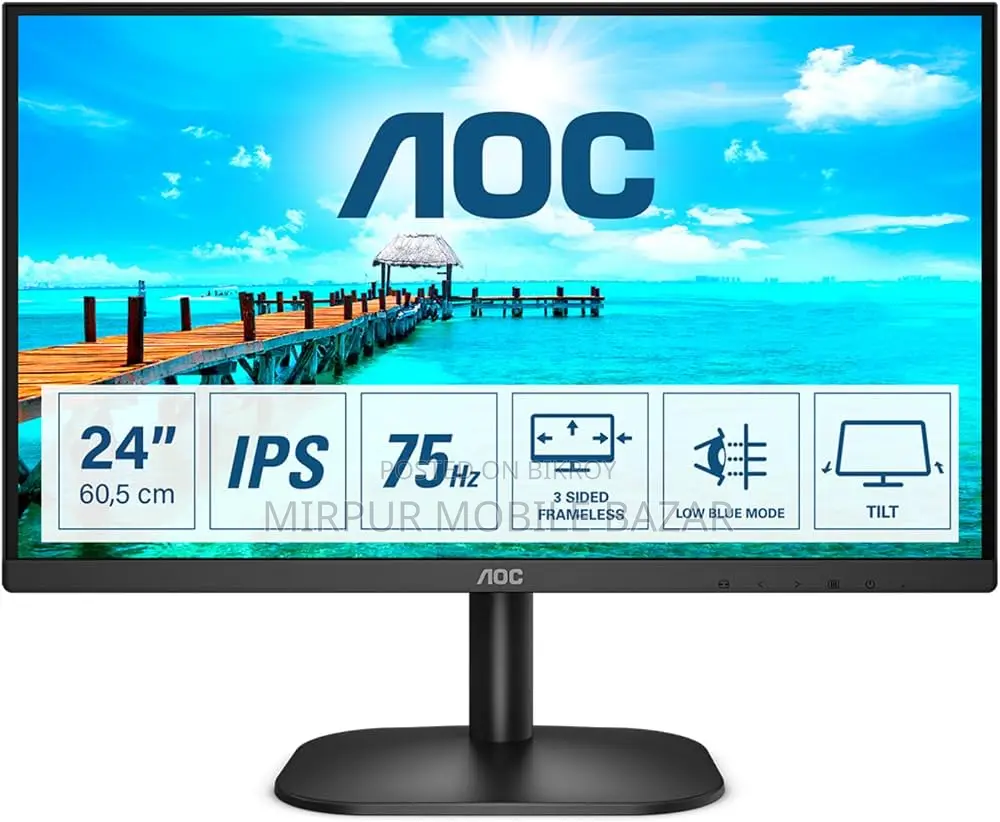 24''inch.LED Borderless AOC Monitor Full Fresh