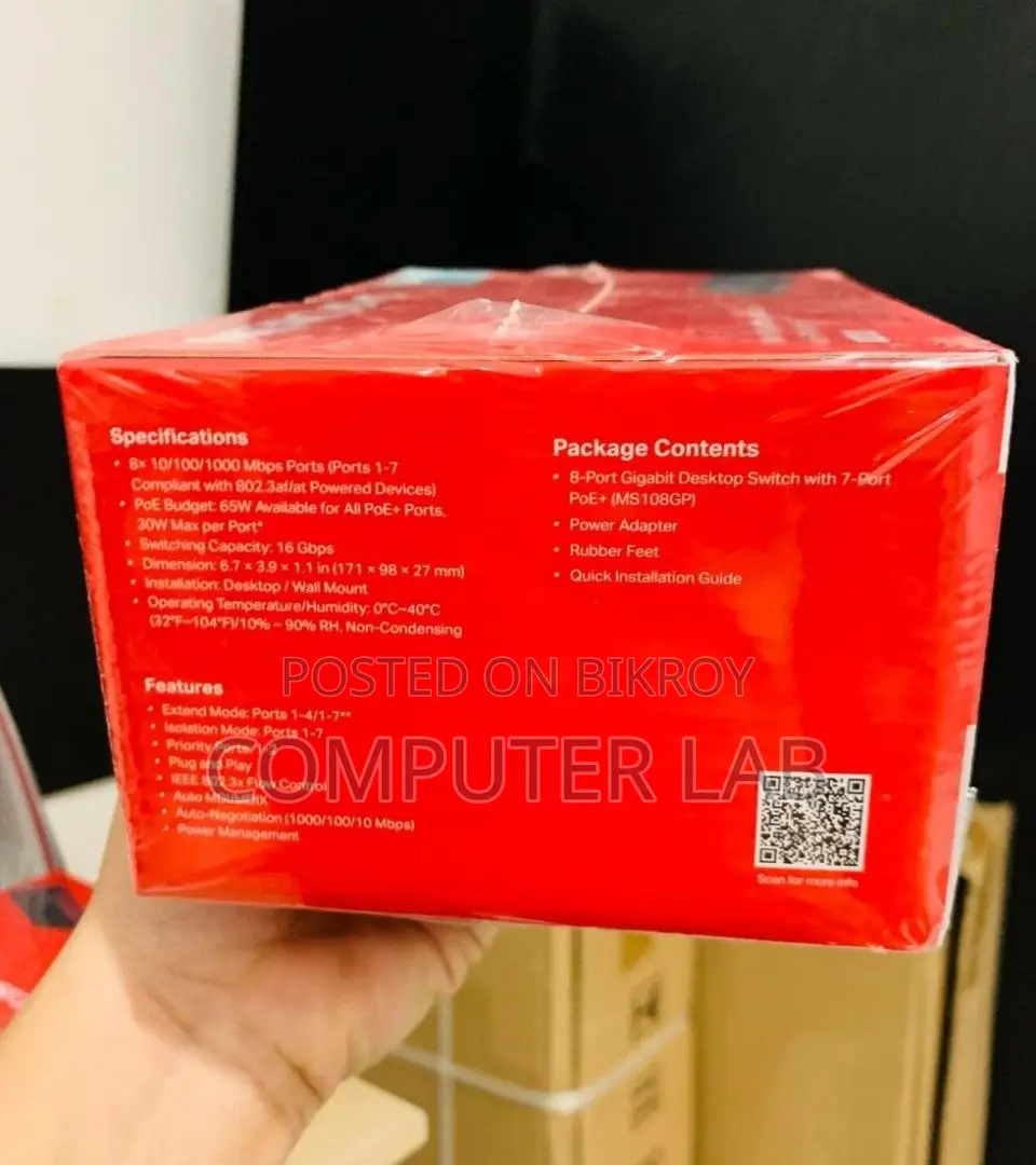 New Mercusys MS108GP 8-Port PoE Gigabit Desktop Switch With Warranty