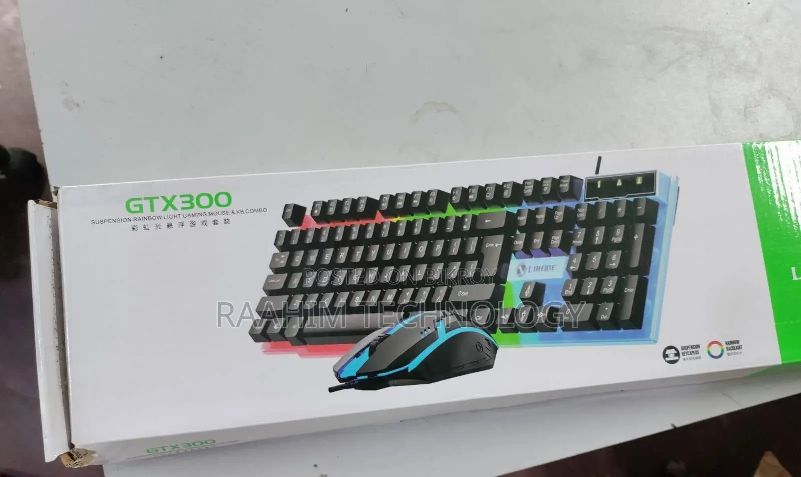 Limeide GTX300 Colorful LED Gaming Keyboard & Mouse Combo Brand New