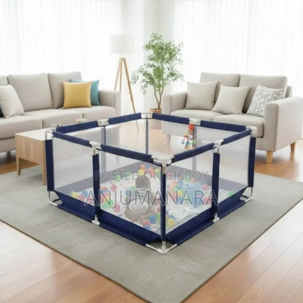 4×4 Feet Baby Playpen With 50 Balls & Waterproof Foam Mat