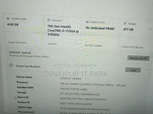 Laptop Asus 4GB Intel Core i3 SSD 500GB