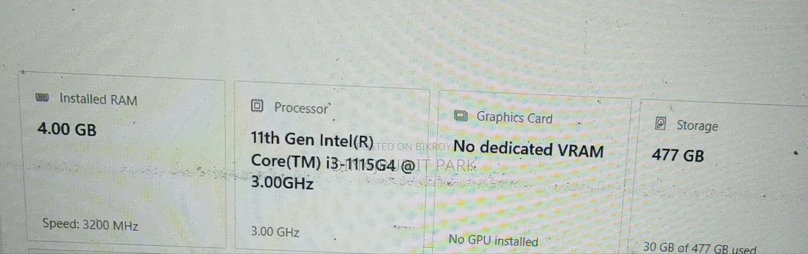 Laptop Asus 4GB Intel Core i3 SSD 500GB