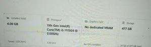 Laptop Asus 4GB Intel Core i3 SSD 500GB